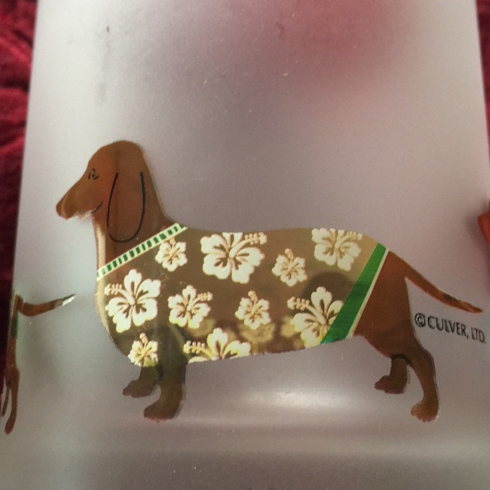 ๐๐HP๐๐๐ถCULVER LDT dachshund 12oz glasses. Set of 2 - Picture 4 of 5